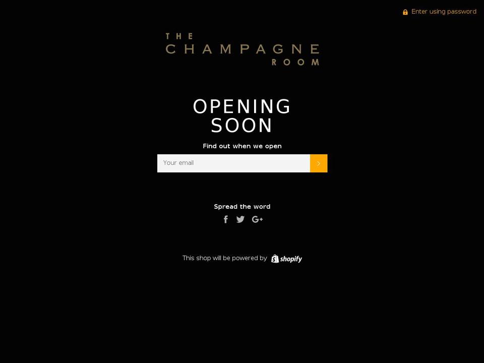 thechampagneroom.com shopify website screenshot