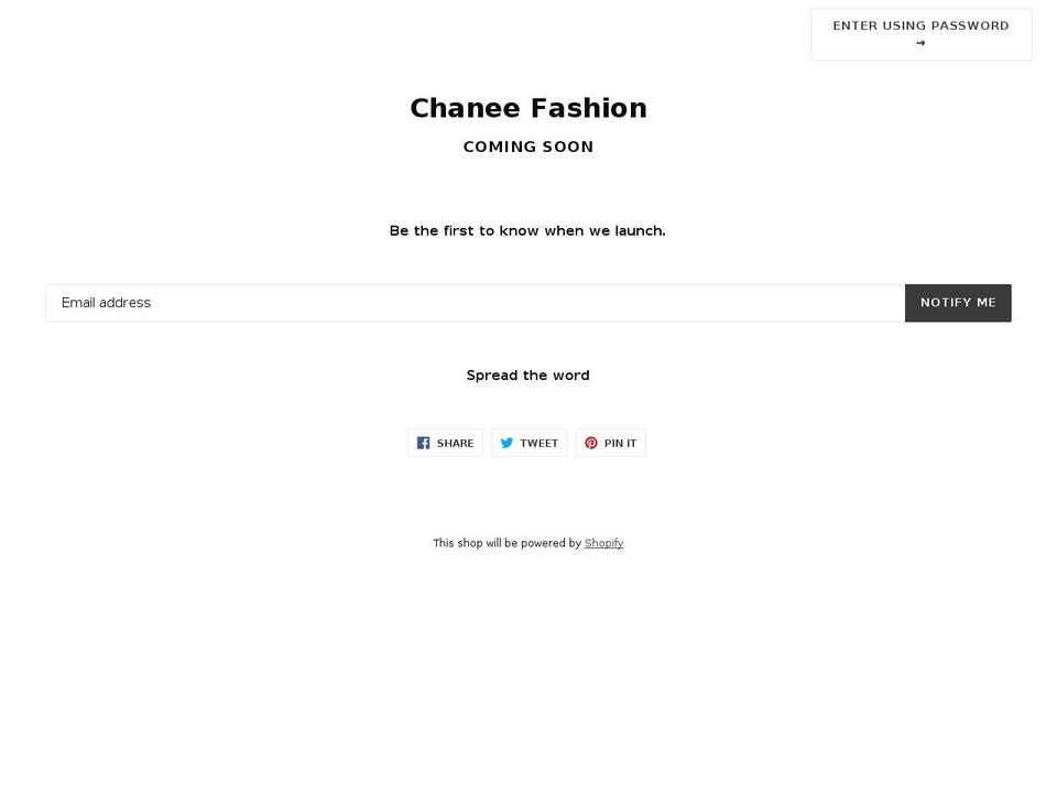 thechanee.com — Shopify storefront screenshot