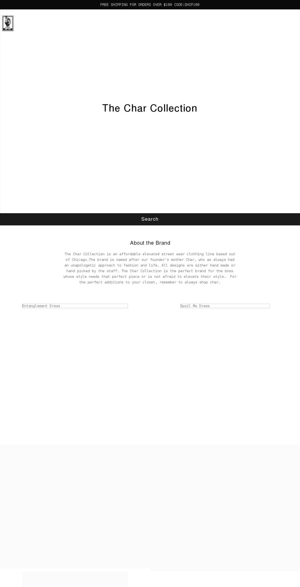 thecharcollection.com shopify website screenshot