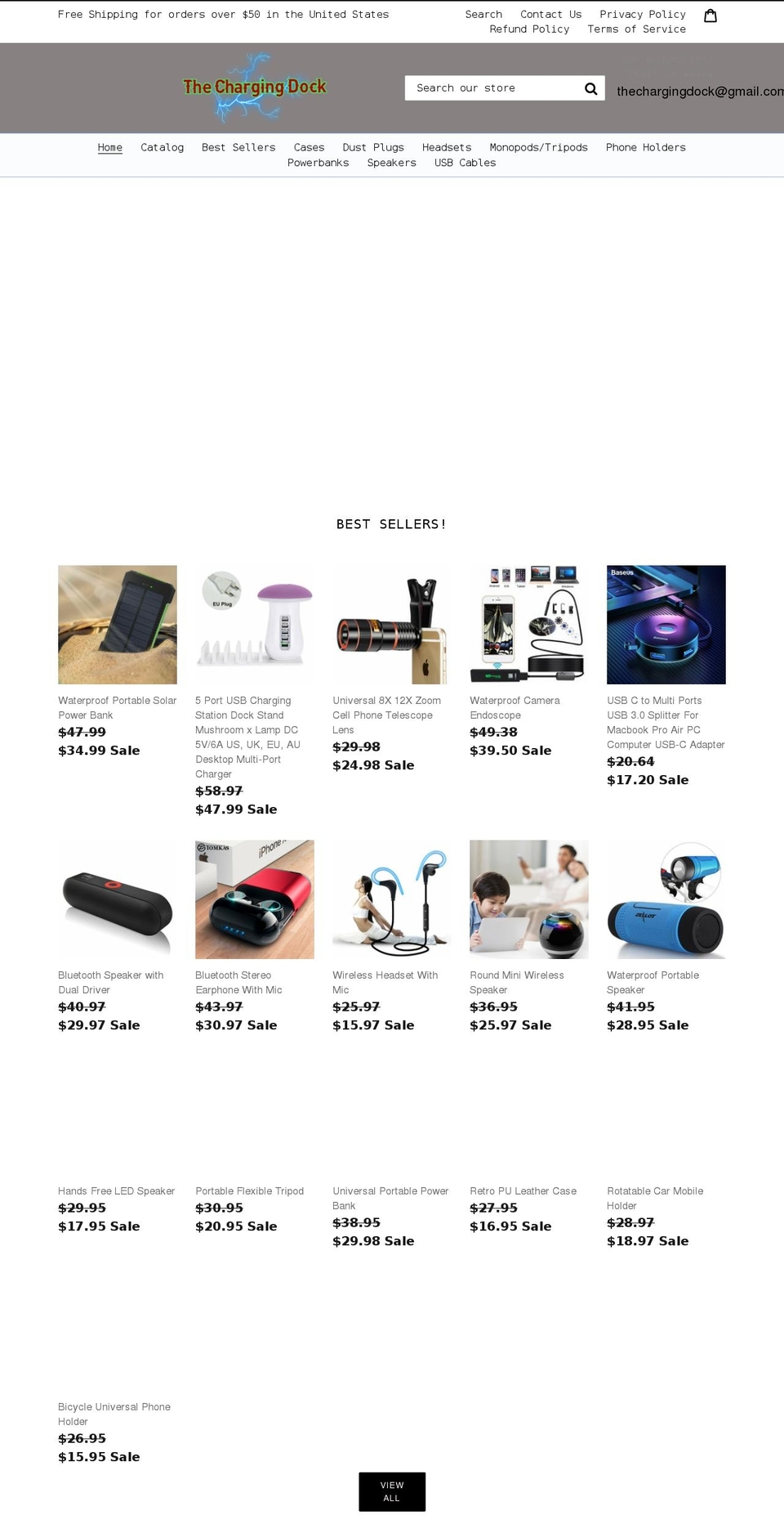 thechargingdock.com shopify website screenshot