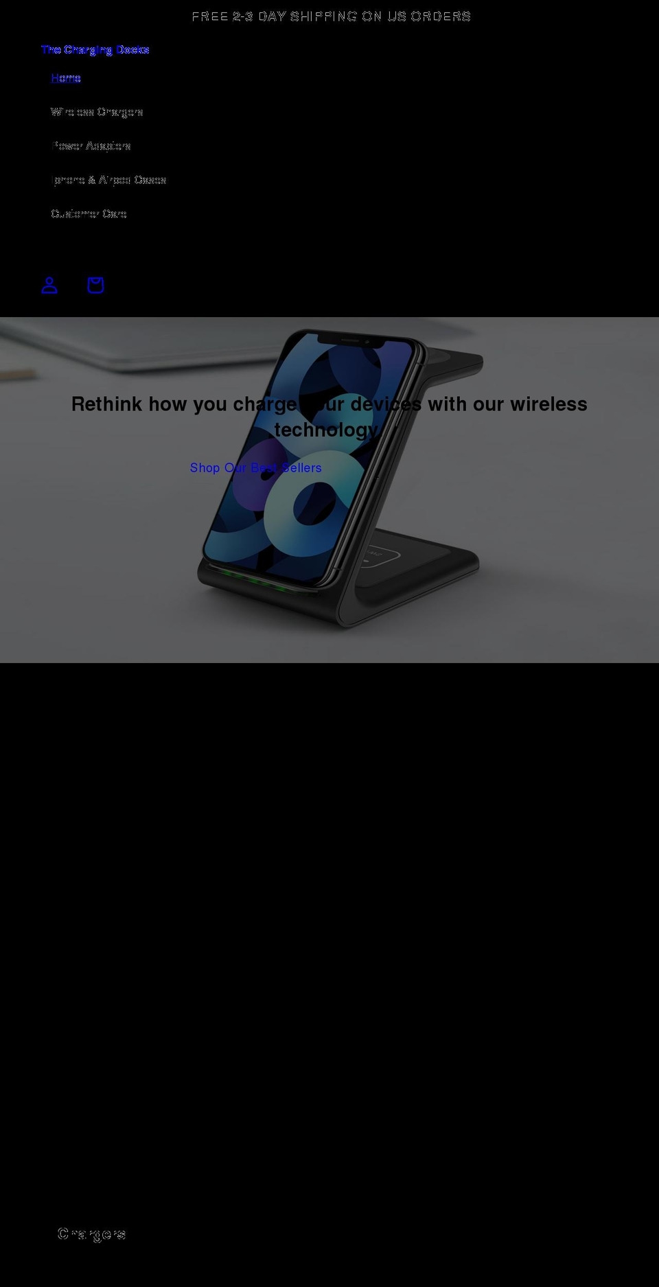 thechargingdocks.com shopify website screenshot