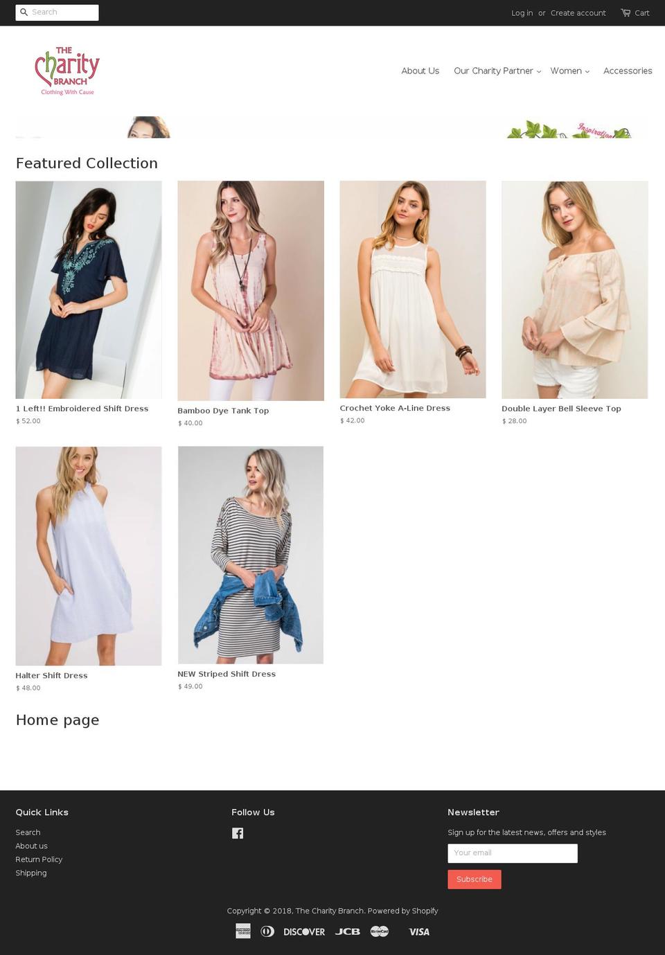 thecharitybranch.com — Shopify storefront screenshot