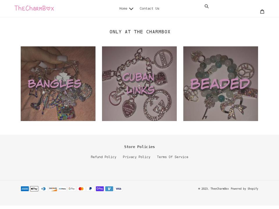 thecharmboxx.com shopify website screenshot