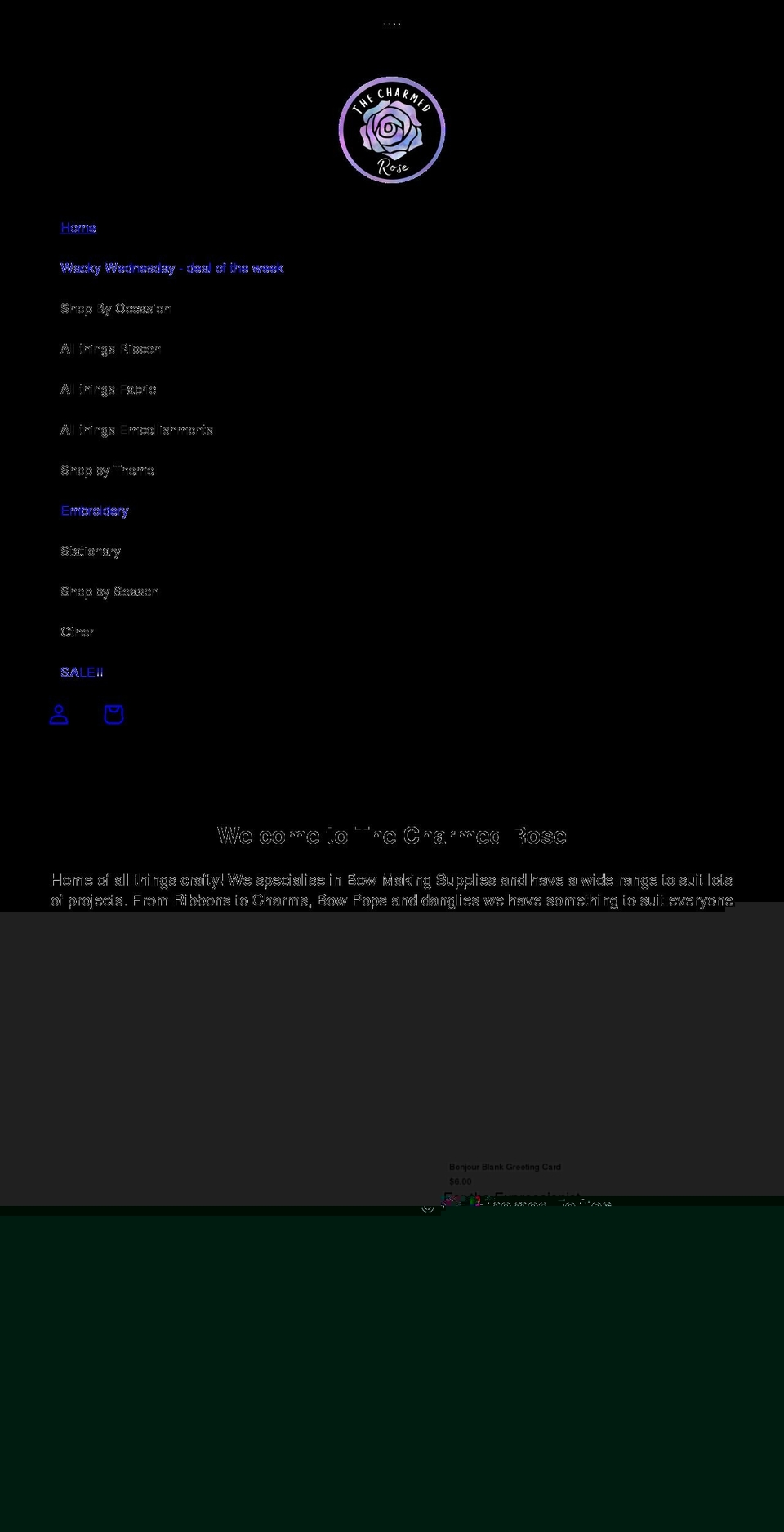 thecharmedrose.co.uk shopify website screenshot