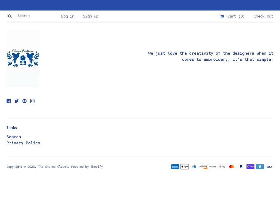 thecharoscloset.store shopify website screenshot