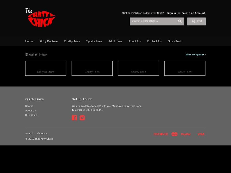 thechattychick.com shopify website screenshot