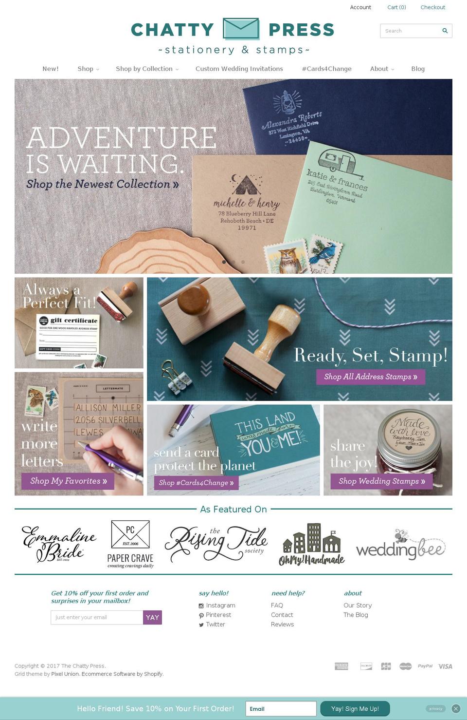 thechattypress.com shopify website screenshot