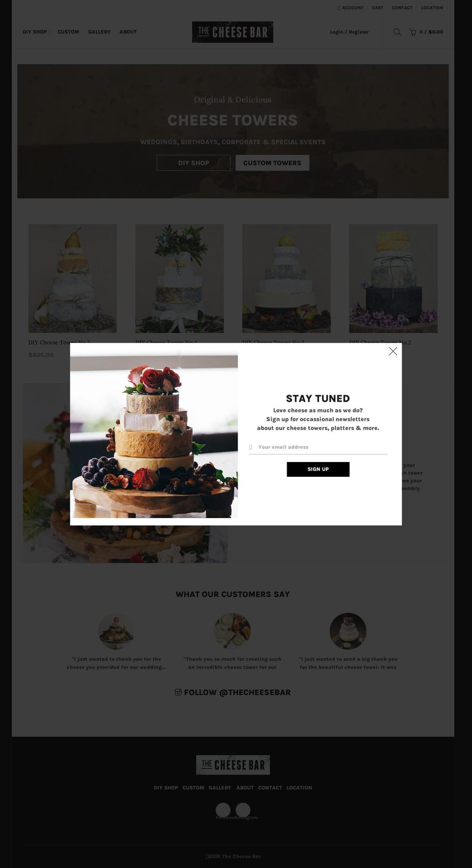 thecheesebar.com.au shopify website screenshot