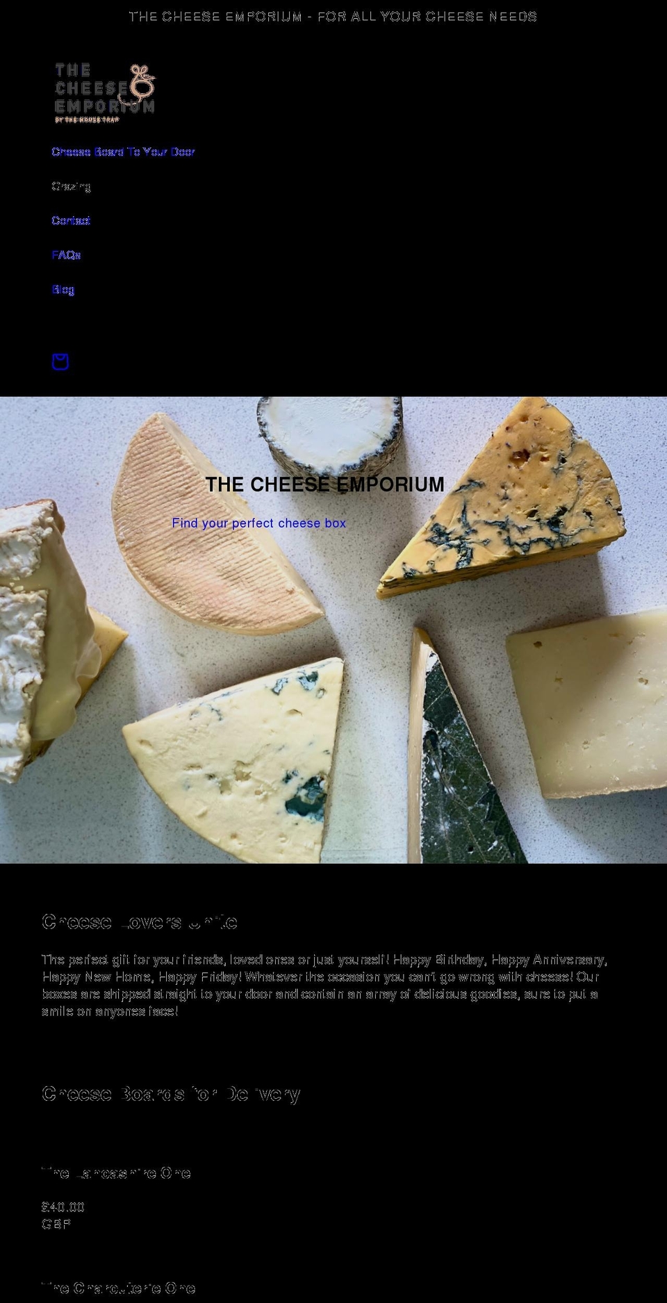 thecheeseemporium.com shopify website screenshot