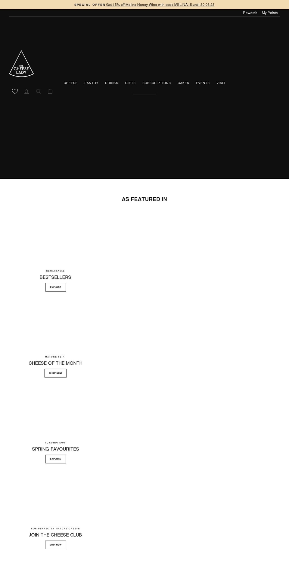 thecheeselady.co.uk shopify website screenshot