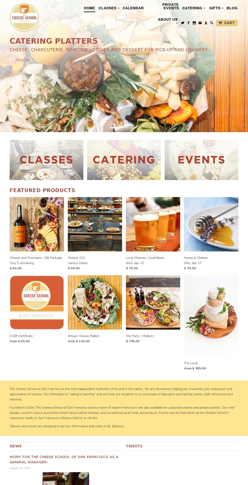 thecheeseschool.com shopify website screenshot