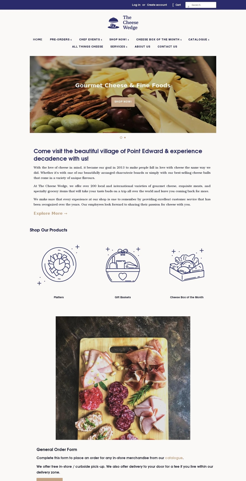 thecheesewedge.ca shopify website screenshot