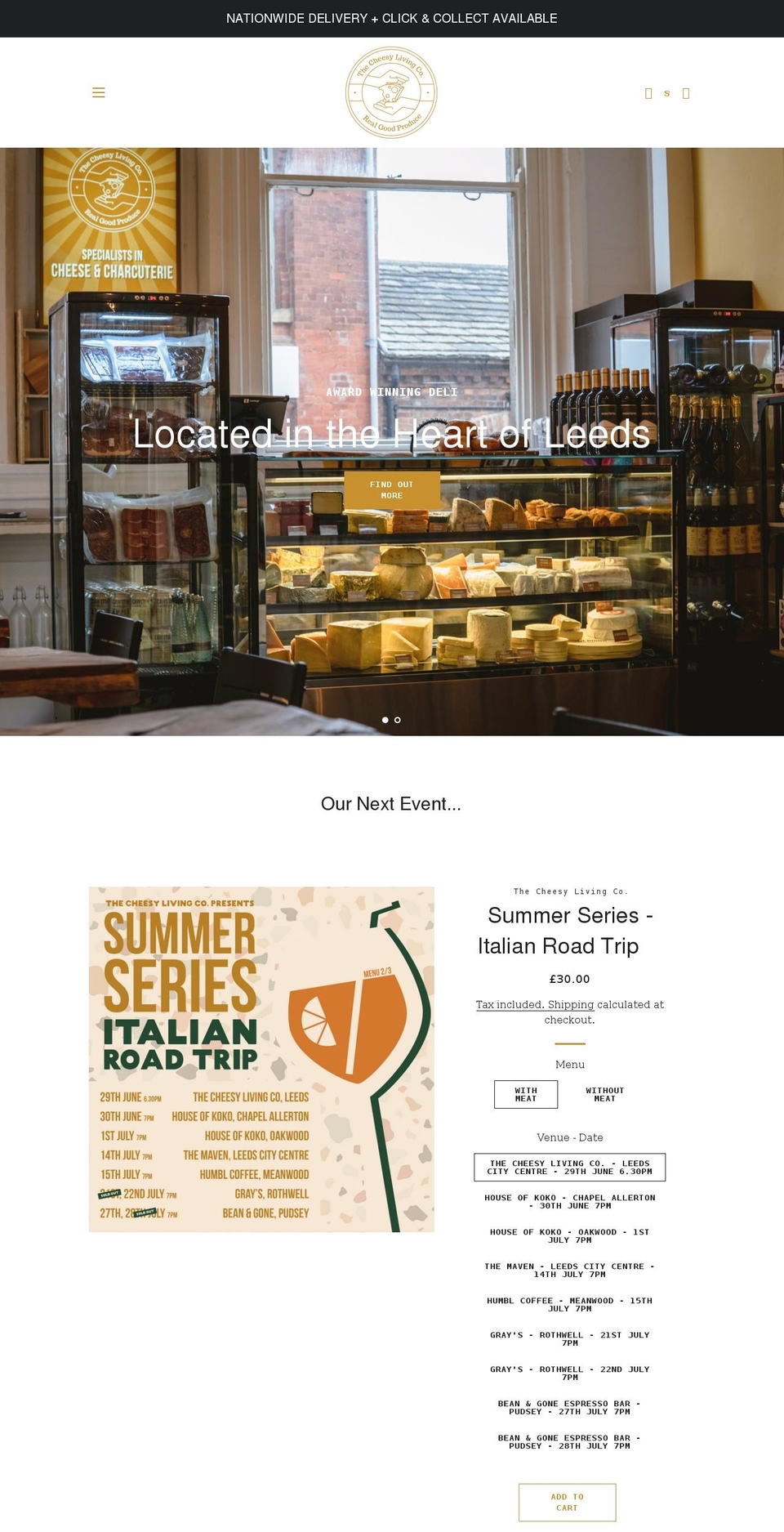 thecheesylivingco.co.uk shopify website screenshot