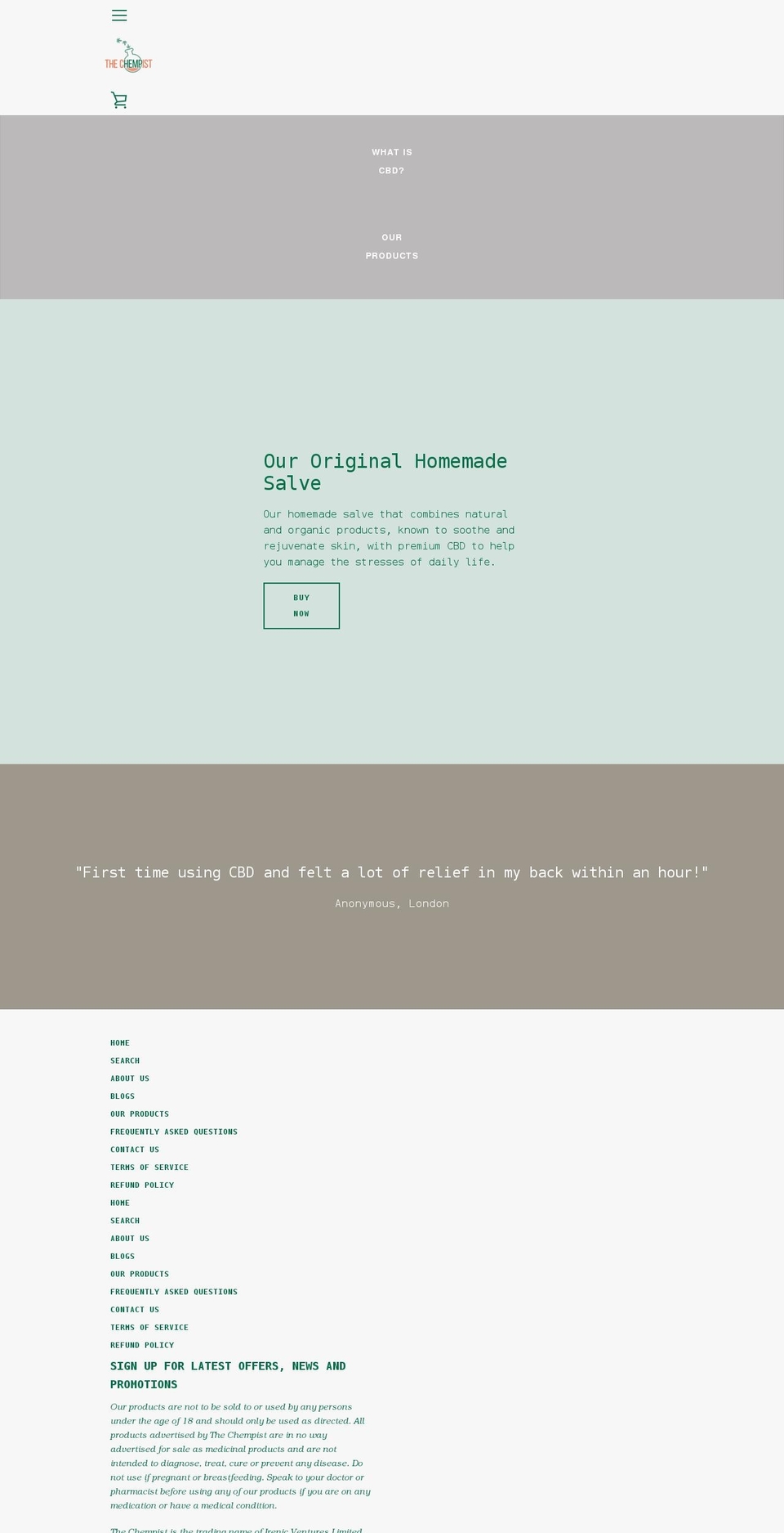 thechempist.com shopify website screenshot