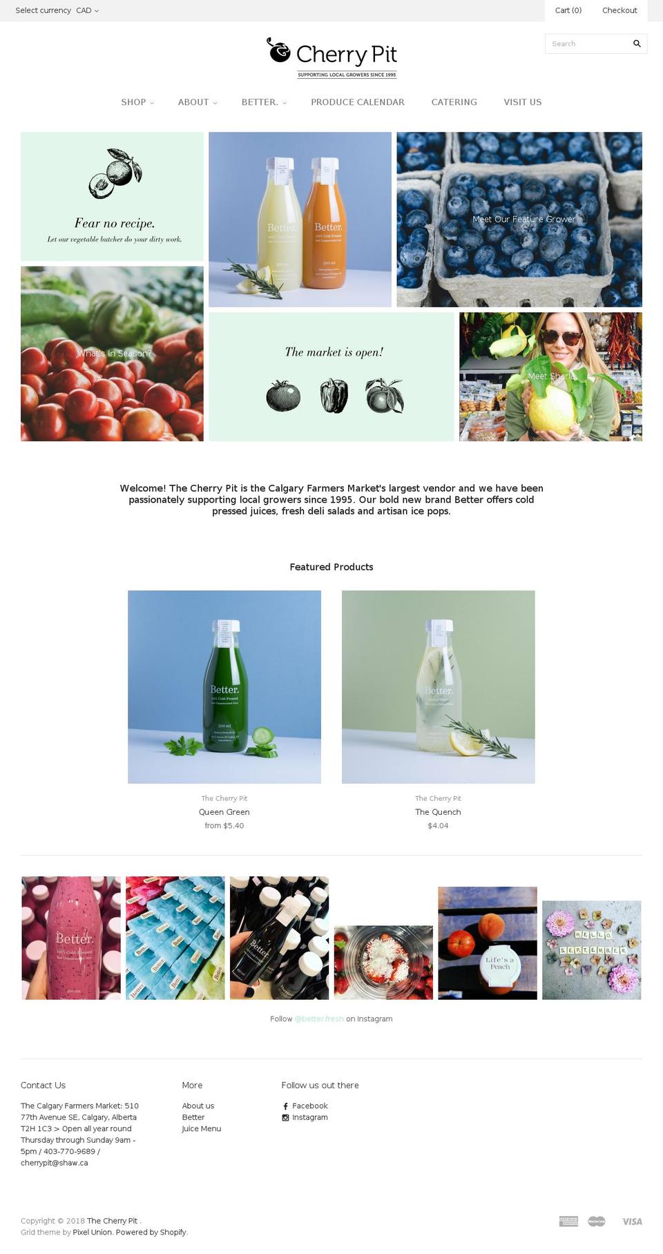 thecherrypit.ca shopify website screenshot