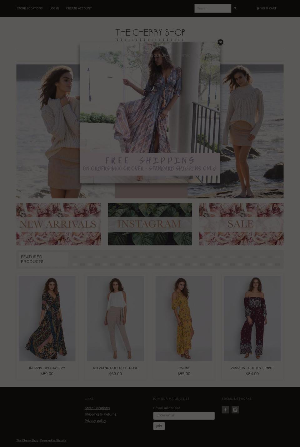 thecherryshop.com.au shopify website screenshot