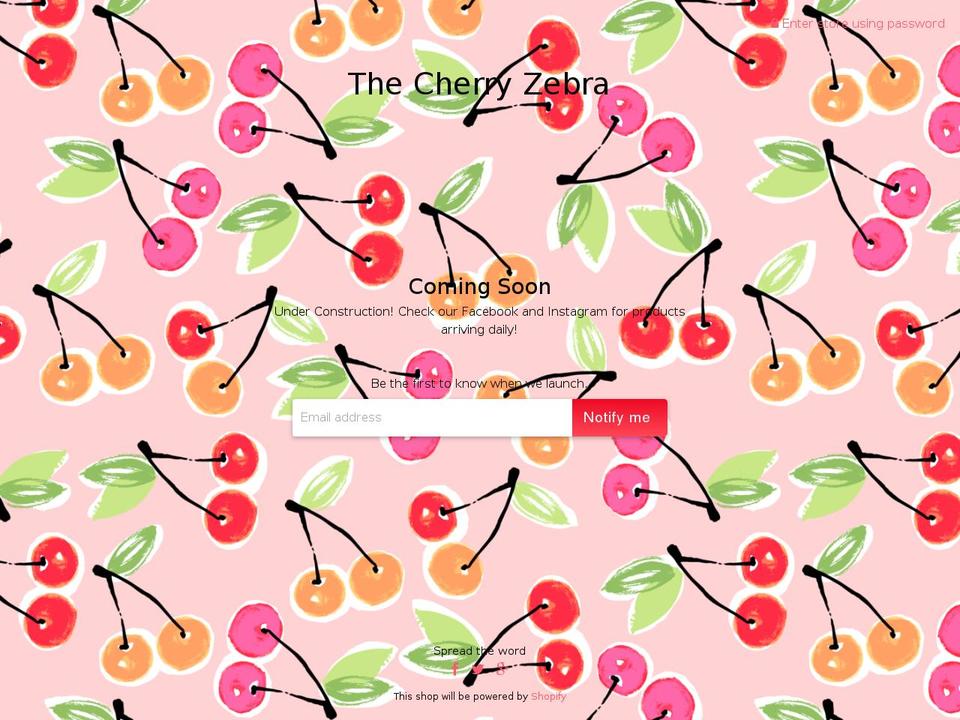 thecherryzebra.com — Shopify storefront screenshot