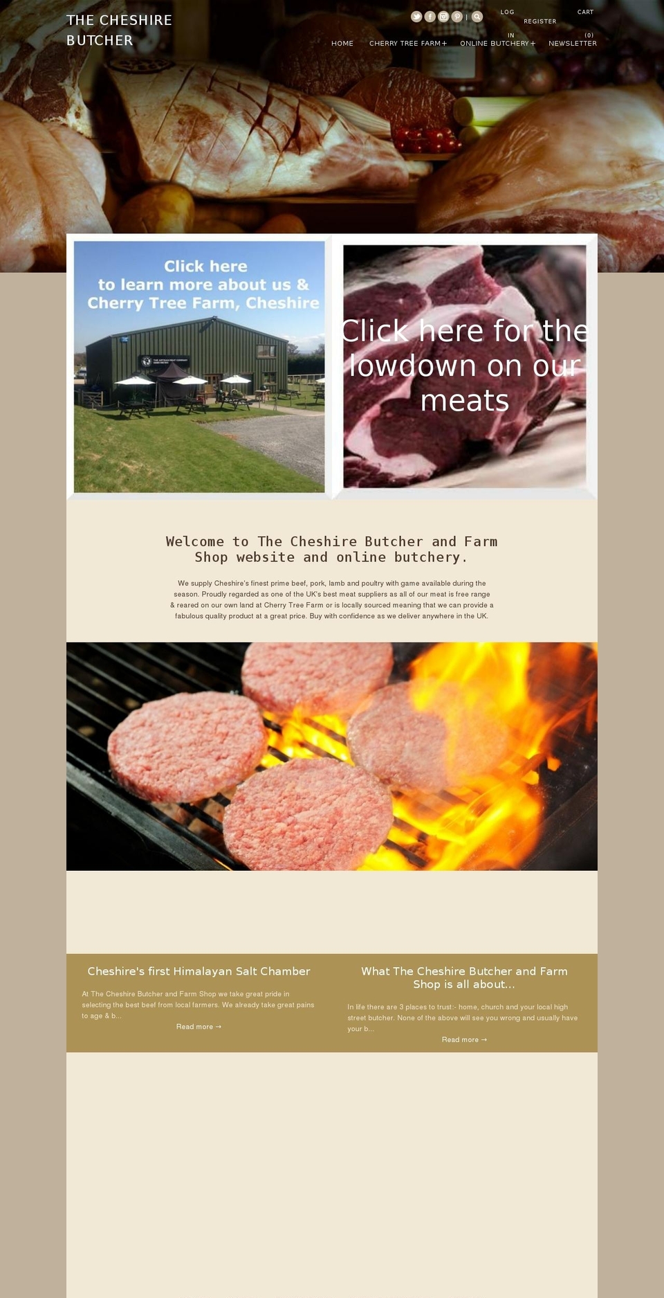 thecheshirebutcher.co.uk shopify website screenshot