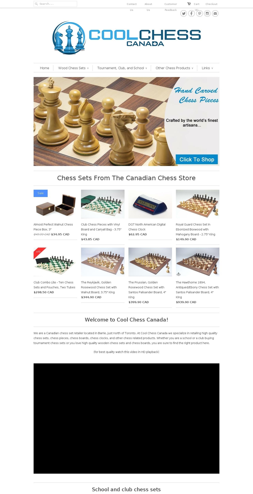 New Version of Responsive Shopify theme site example thechessroom.com