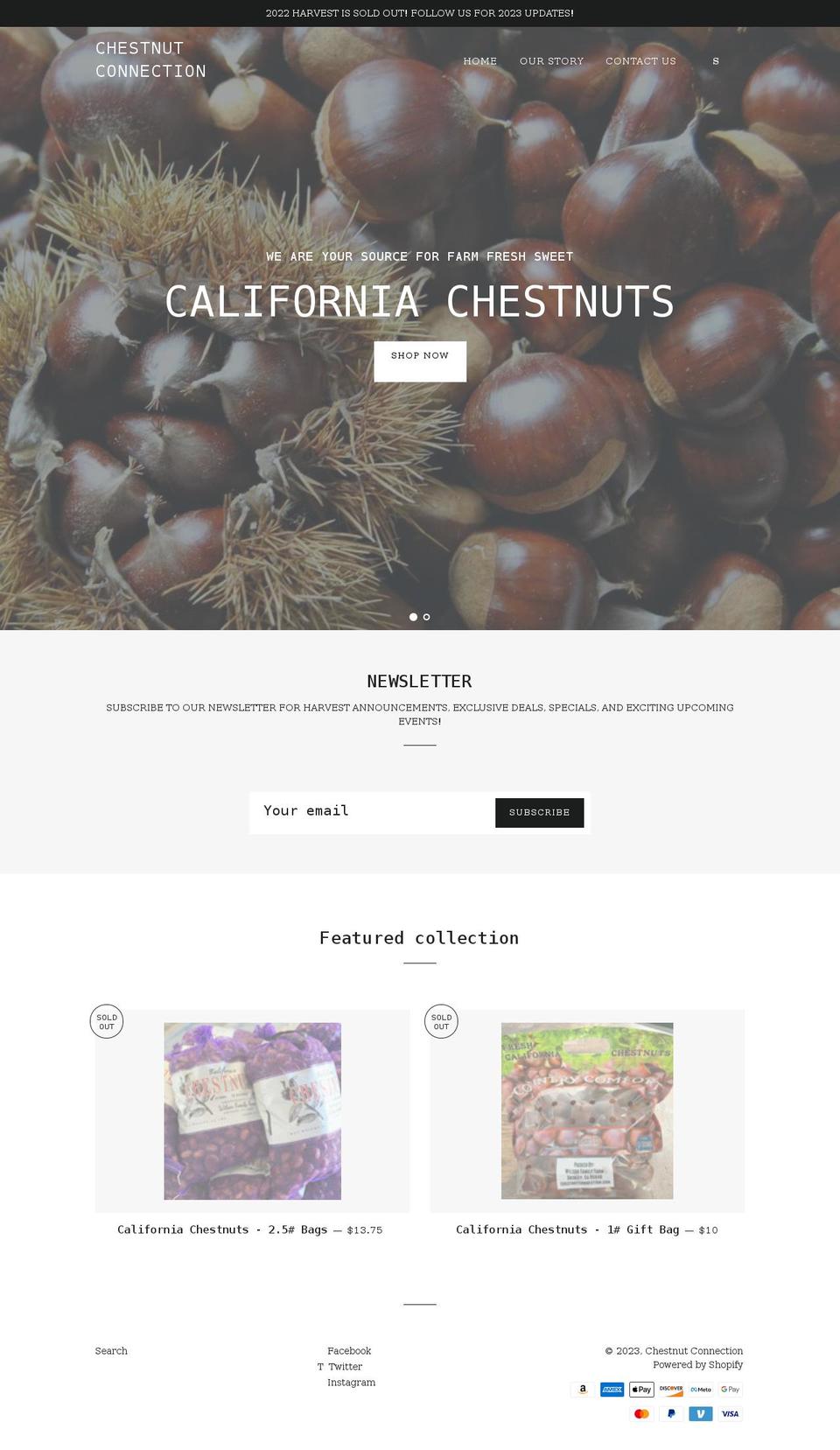 thechestnutconnection.com shopify website screenshot