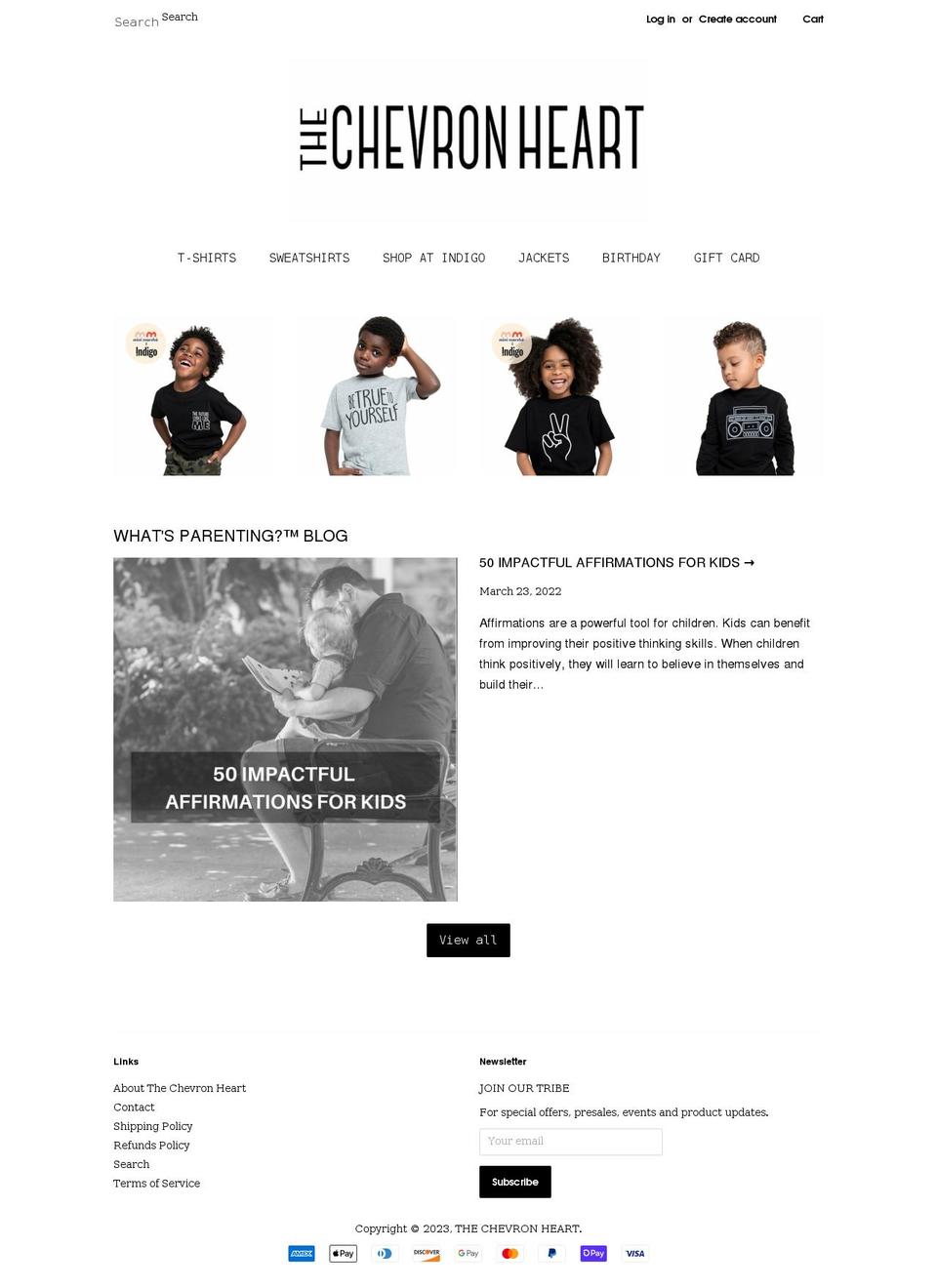 thechevronheart.com shopify website screenshot