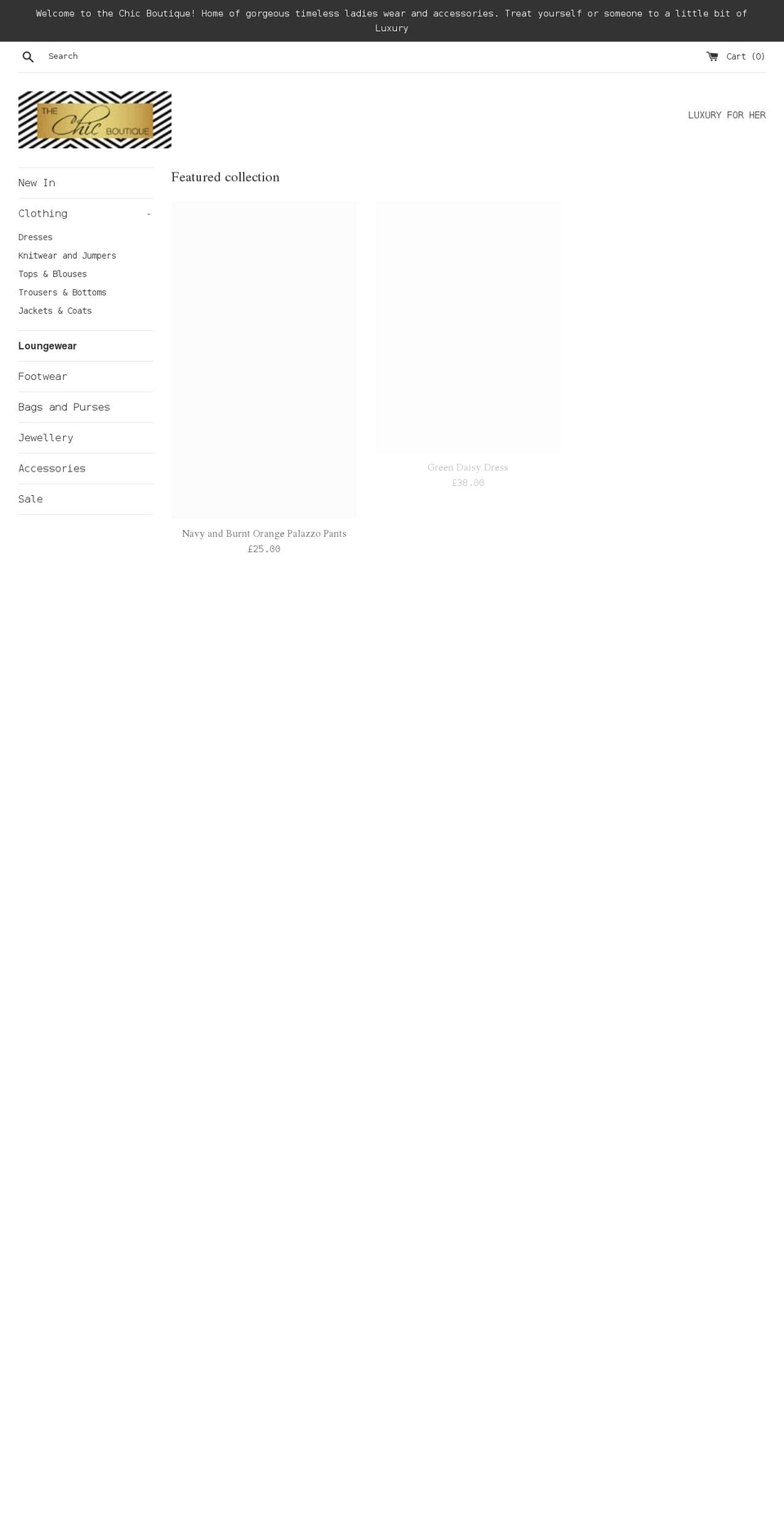 thechicboutique.co.uk shopify website screenshot