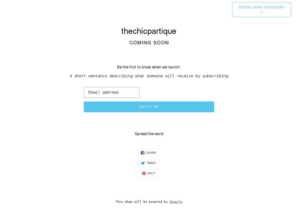 thechicpartique.myshopify.com shopify website screenshot