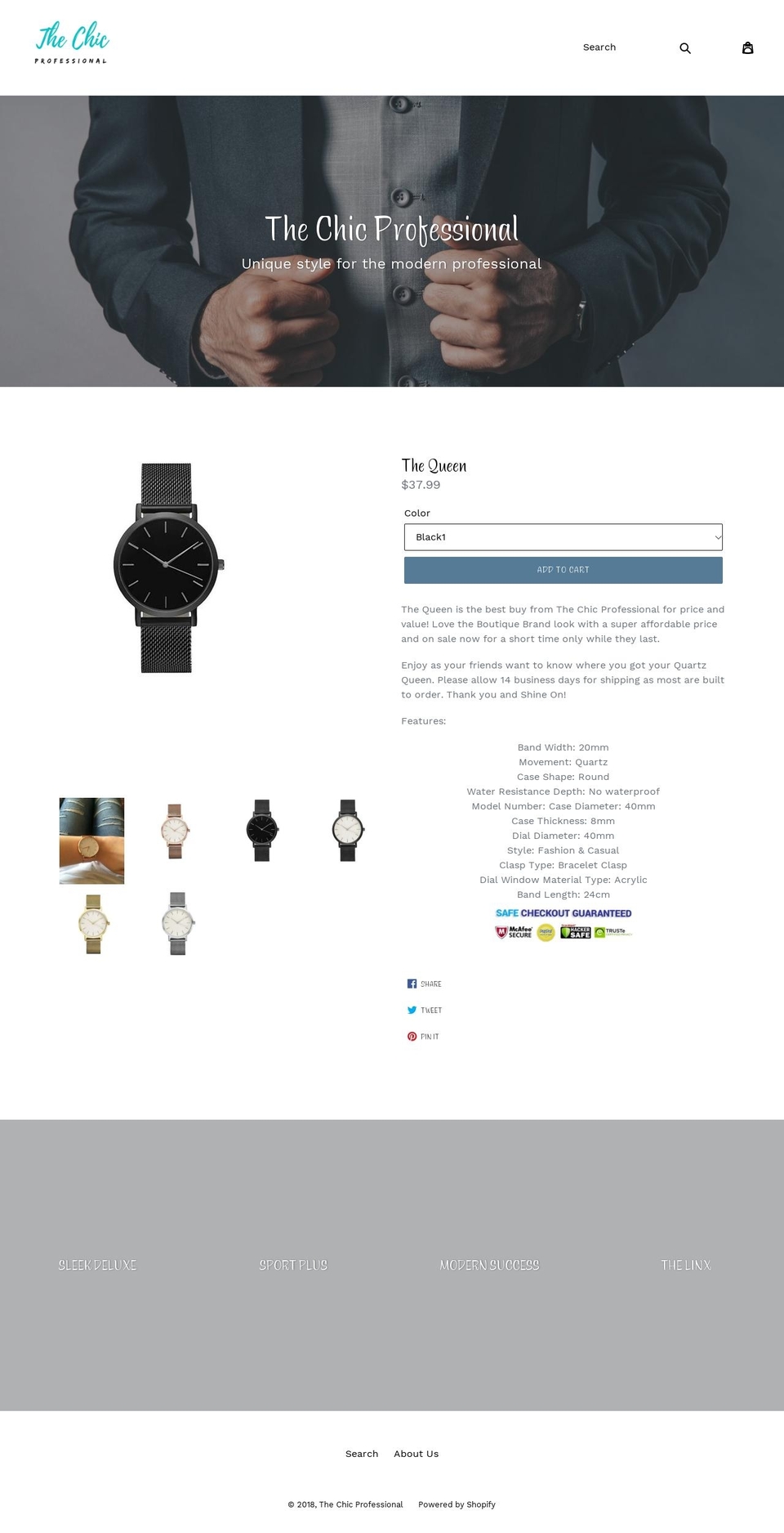 thechicprofessional.com — Shopify storefront screenshot