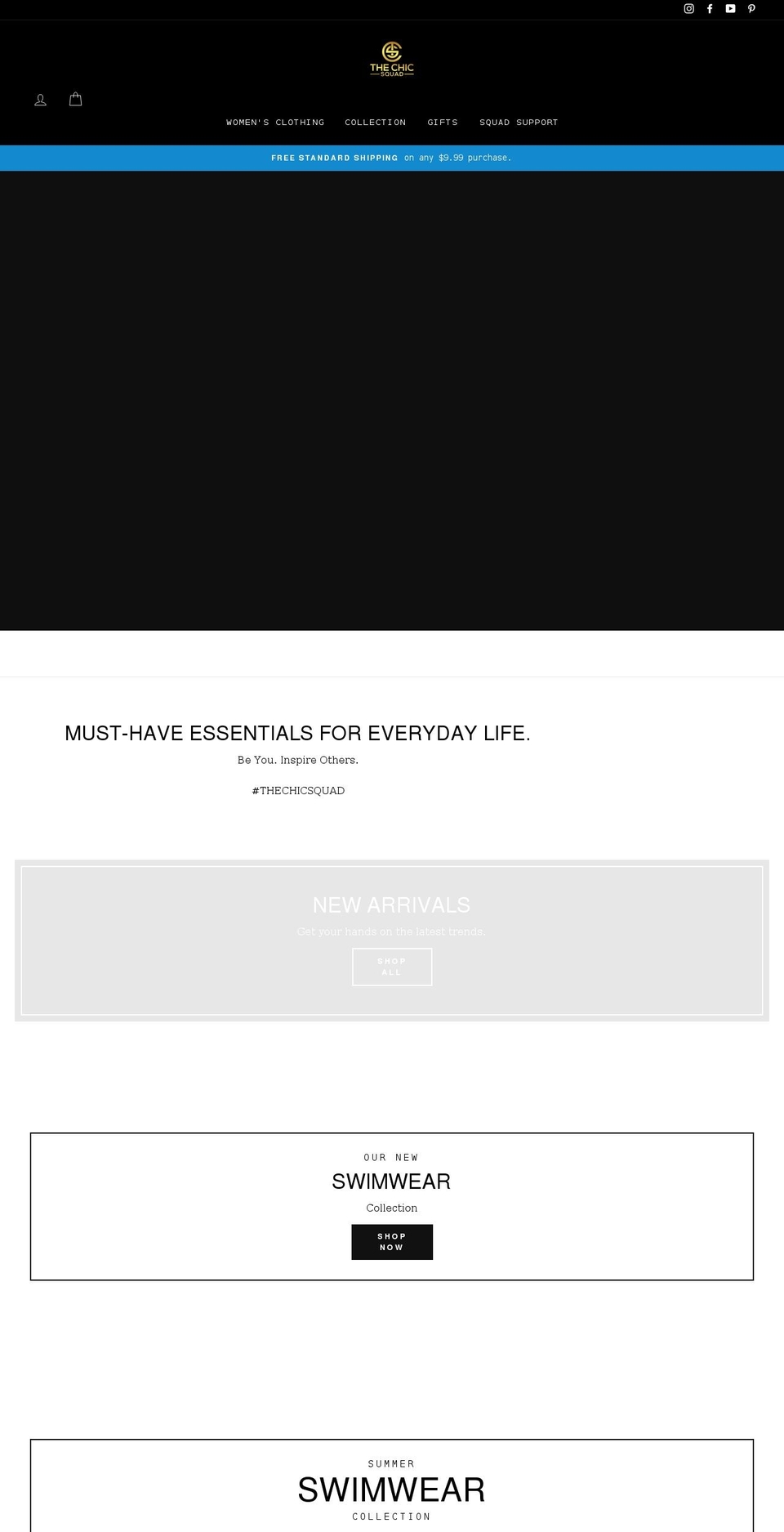 thechicsquad.com shopify website screenshot
