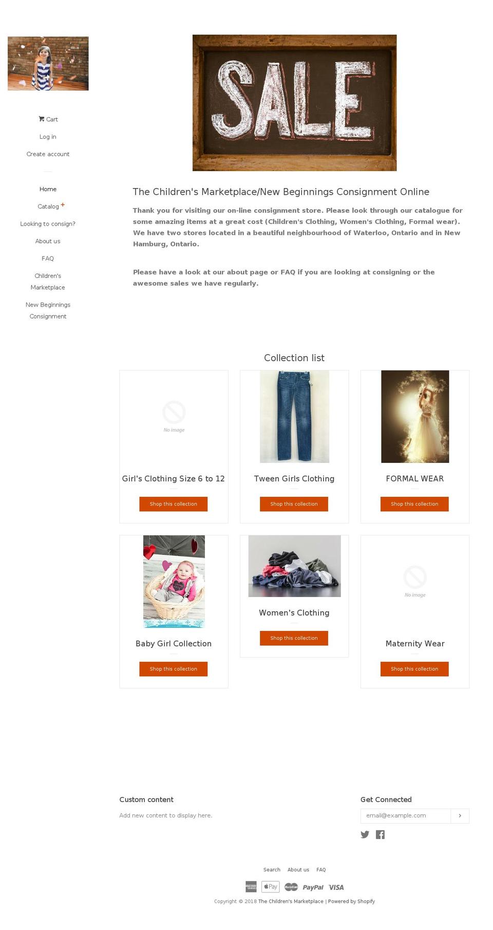 thechildrensmarketplace.ca shopify website screenshot