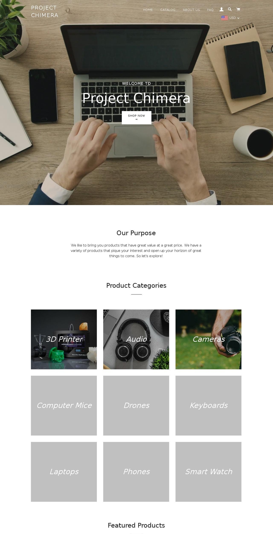 thechimeraproject.com shopify website screenshot