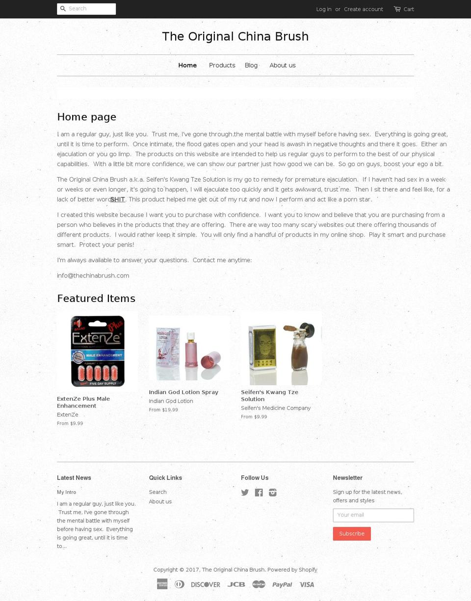 thechinabrush.com shopify website screenshot