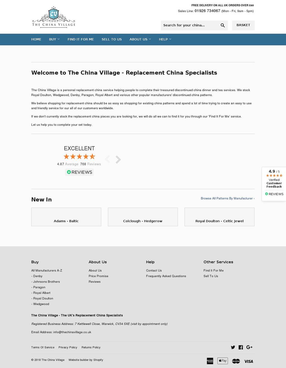 thechinavillage.co.uk shopify website screenshot