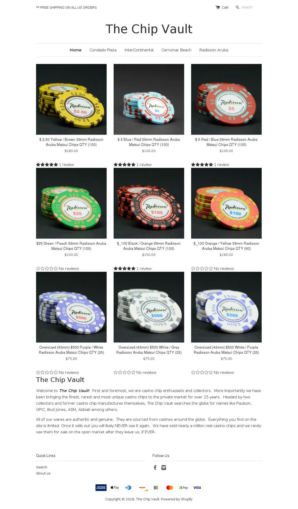 thechipvault.com shopify website screenshot