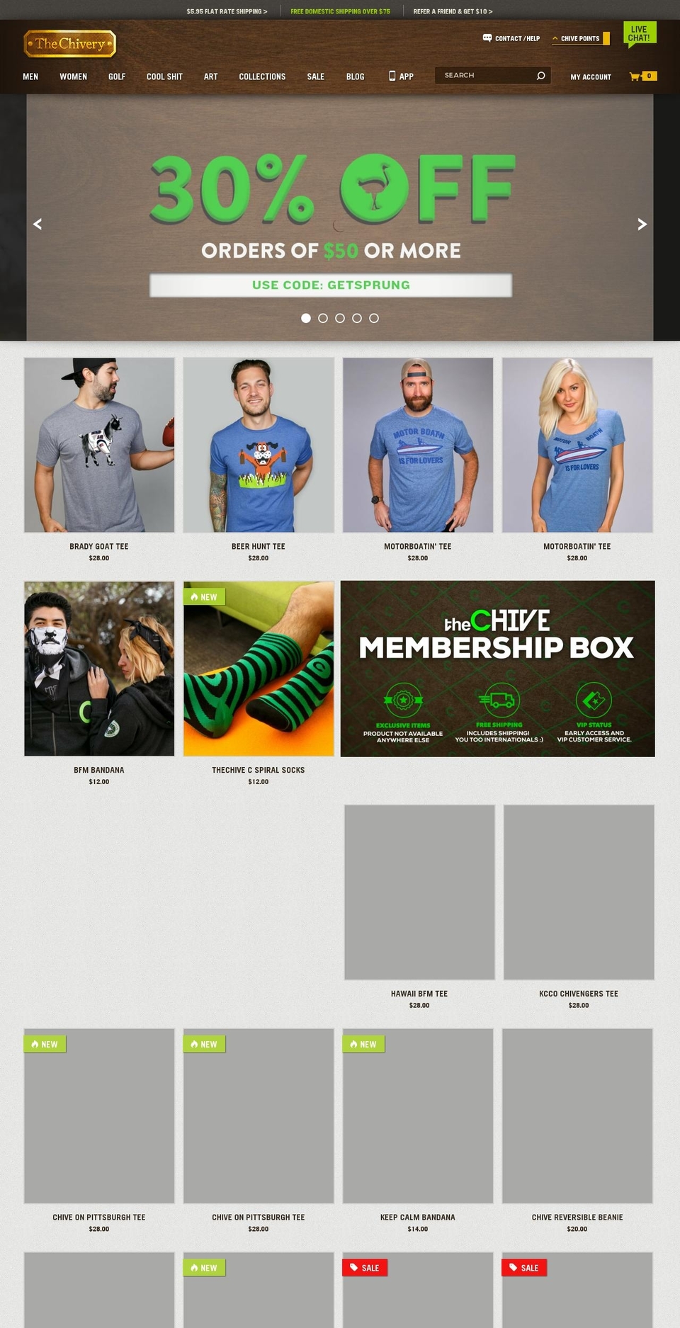 Prestige Shopify theme site example thechivery.com