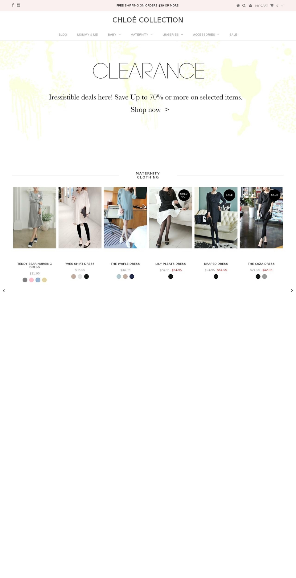 thechloecollection.com shopify website screenshot