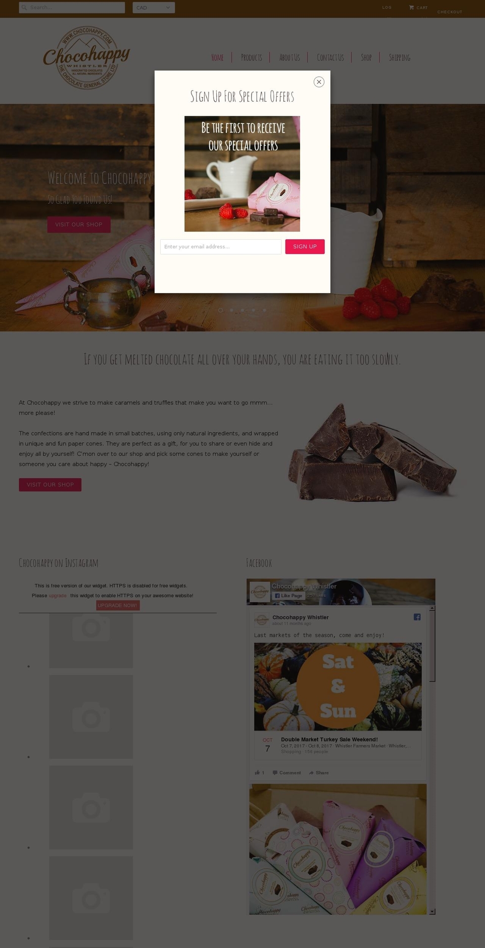 thechocolategeneralstore.com — Shopify storefront screenshot