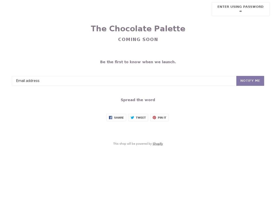 thechocolatepalate.com — Shopify storefront screenshot