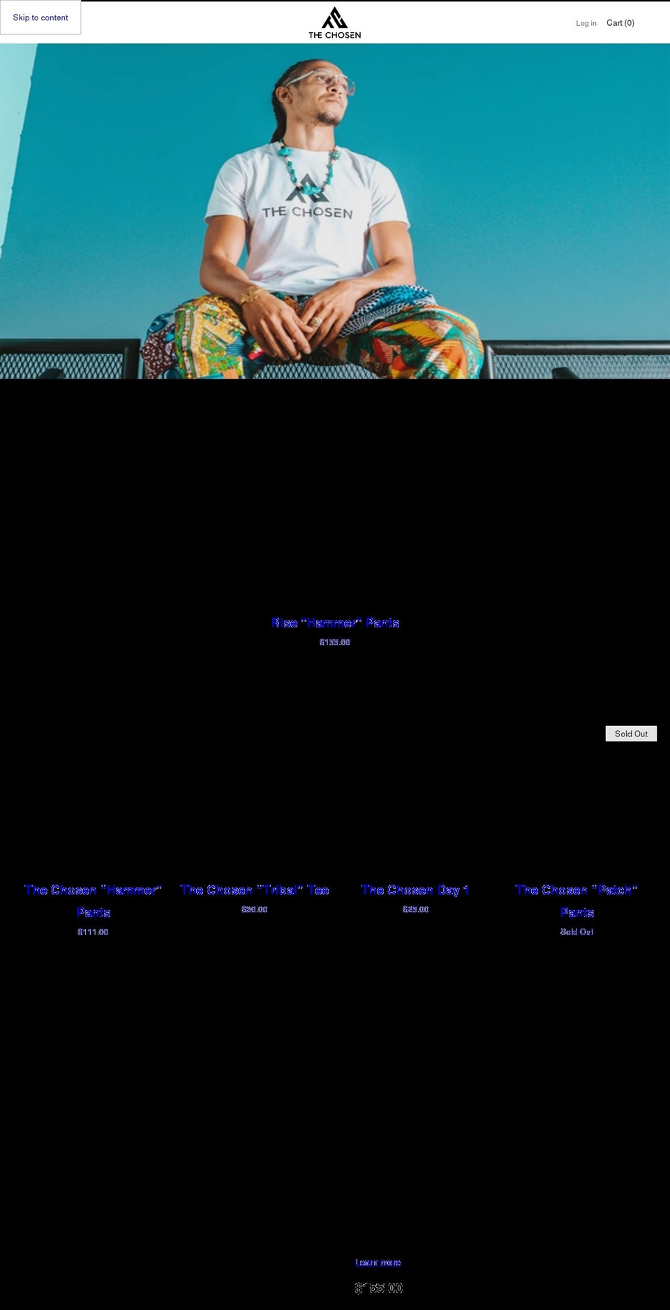 thechosen1of1.com shopify website screenshot