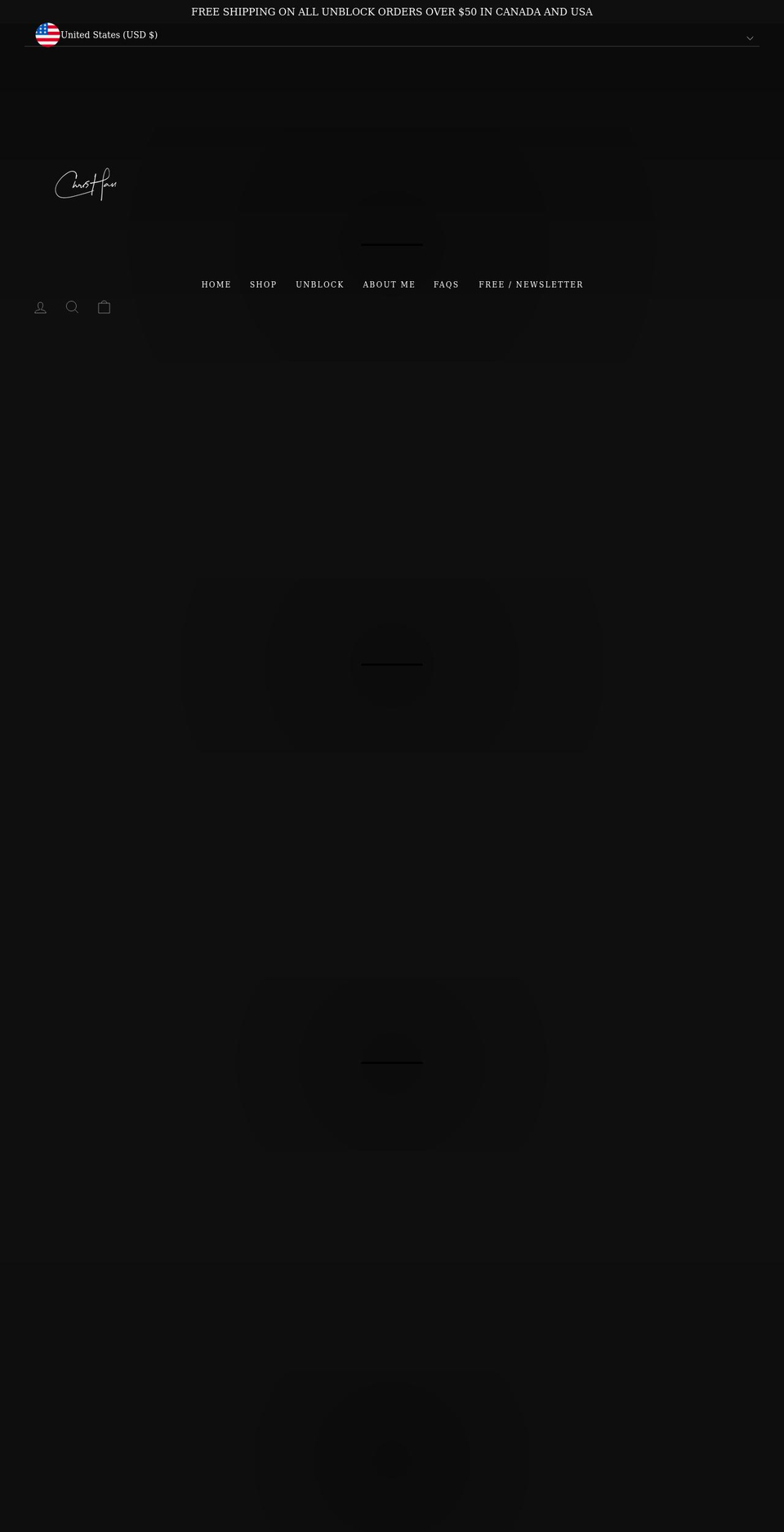 thechrishau.com shopify website screenshot