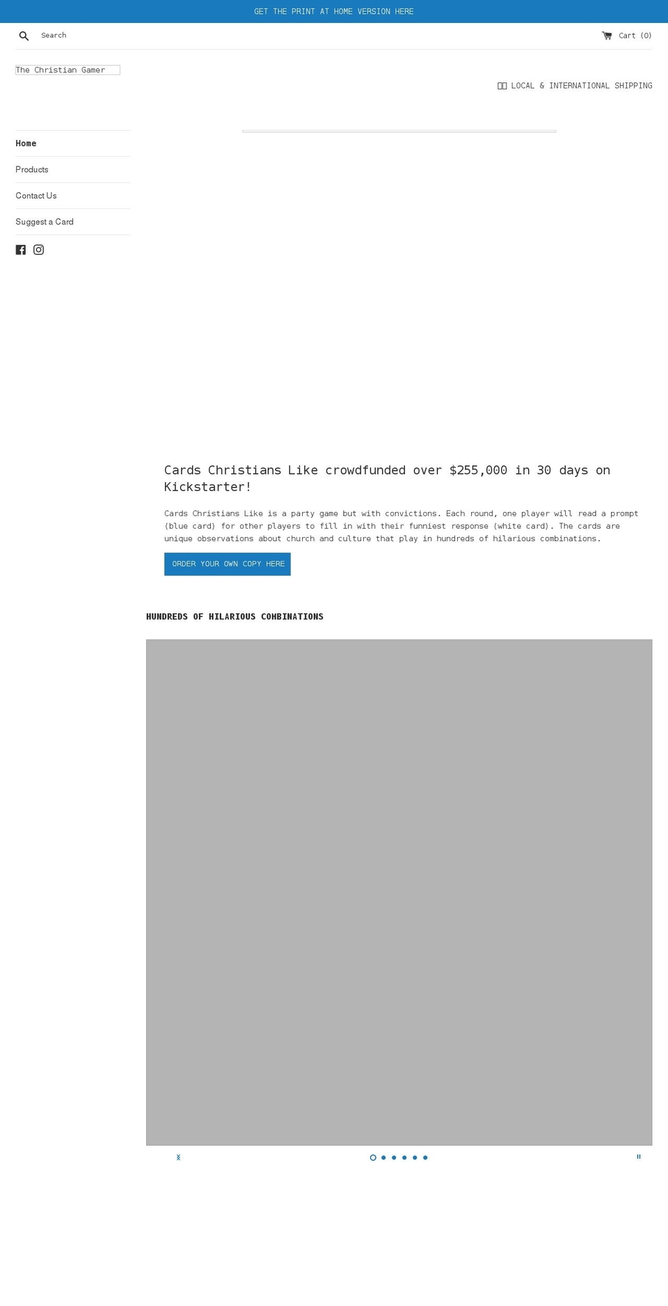thechristiangamer.com.au shopify website screenshot