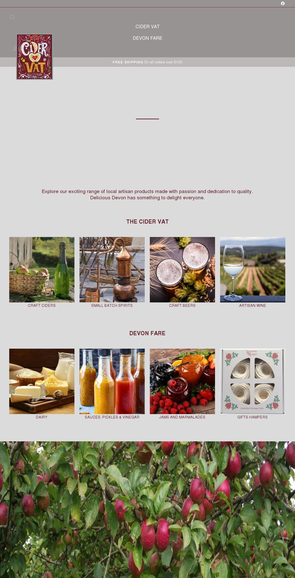 thecidervat.co.uk shopify website screenshot