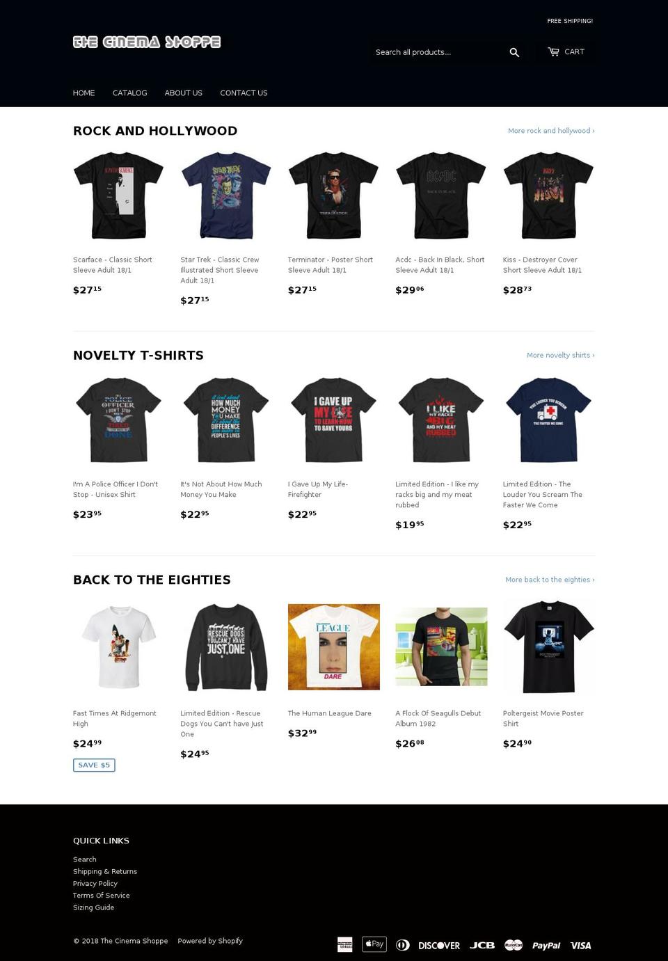 thecinemashoppe.com — Shopify storefront screenshot