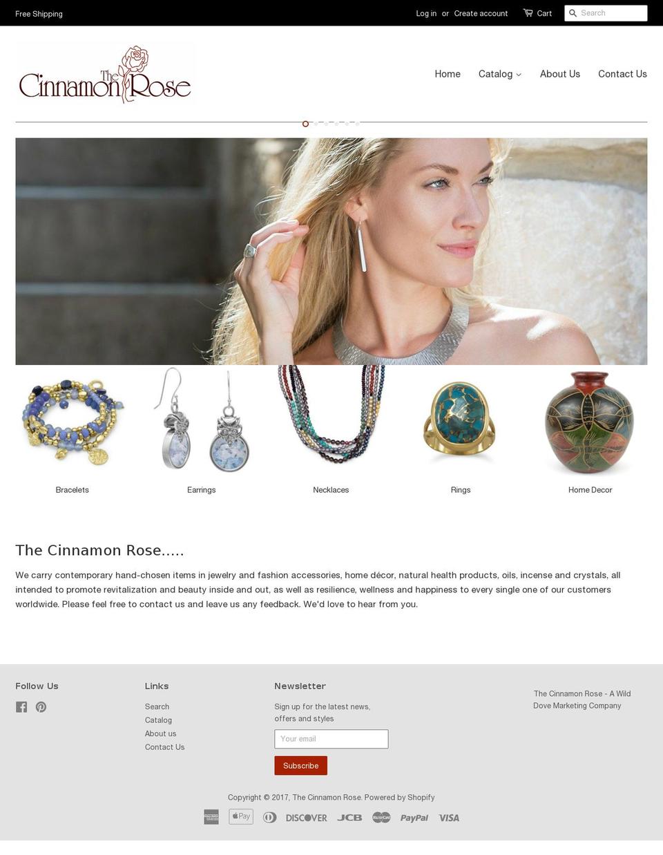 thecinnamonrose.com shopify website screenshot