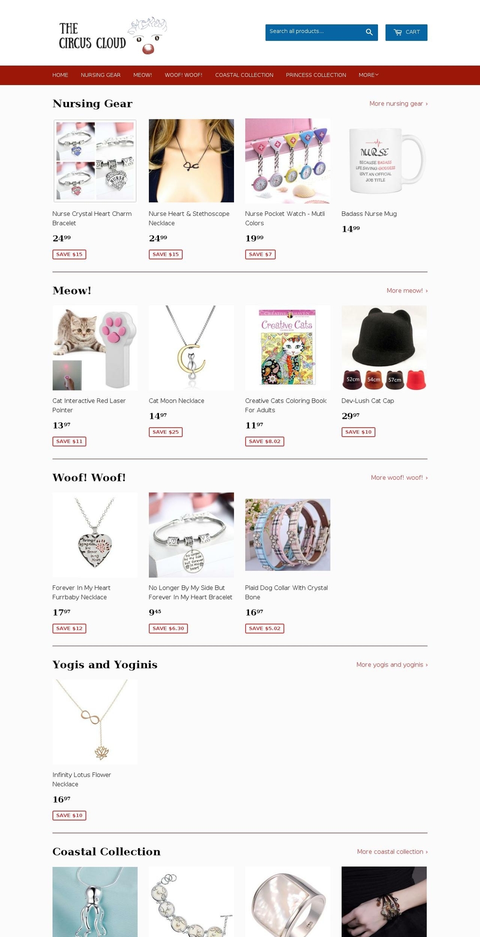 thecircuscloud.com — Shopify storefront screenshot