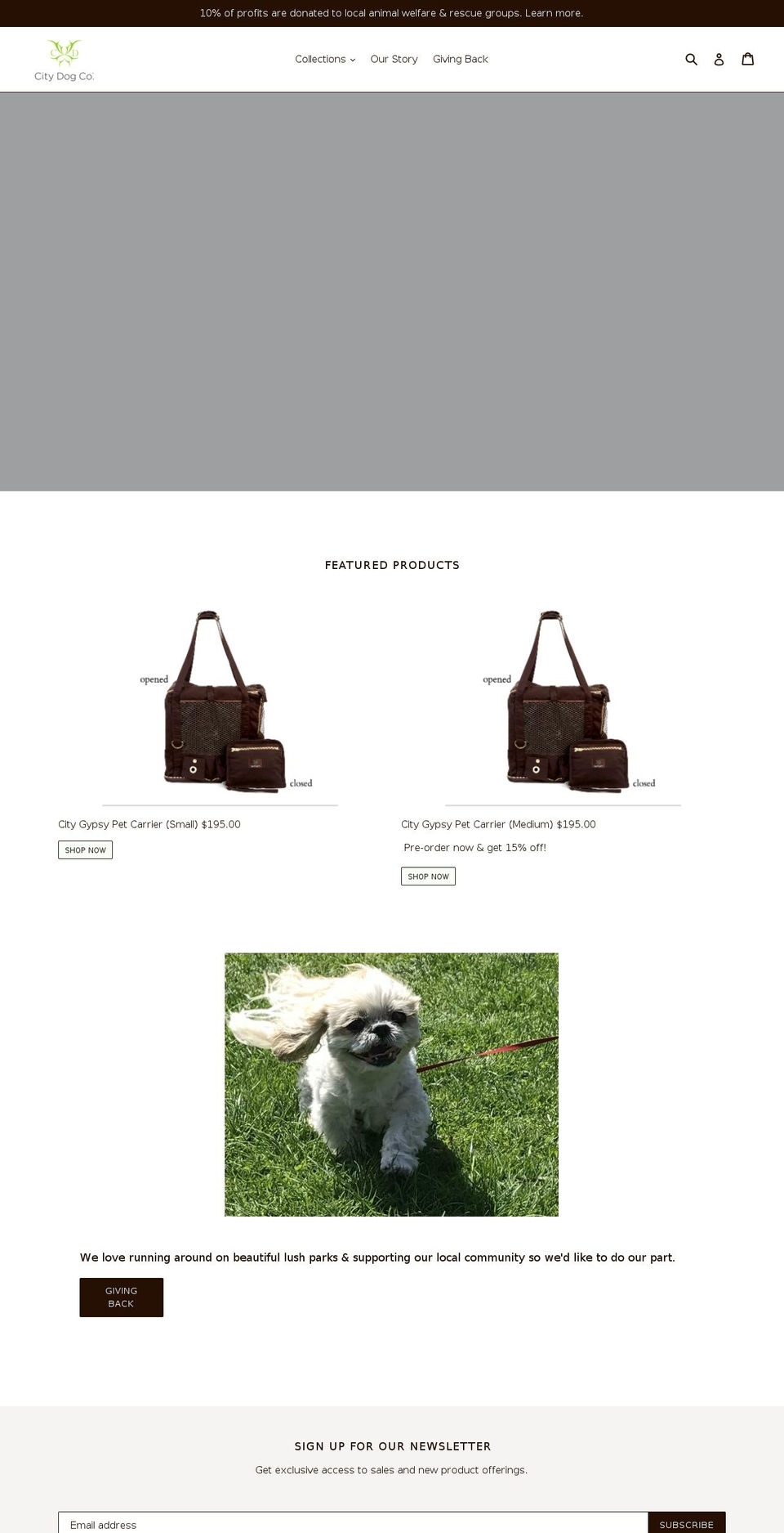 thecitydogcompany.com shopify website screenshot