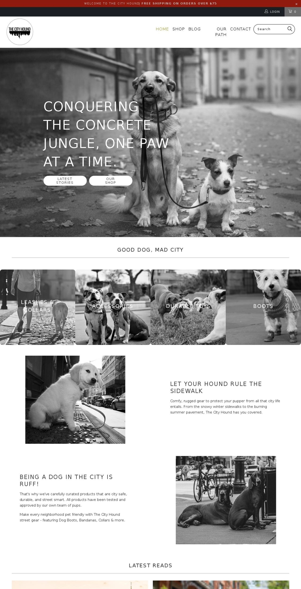 thecityhound.com — Shopify storefront screenshot