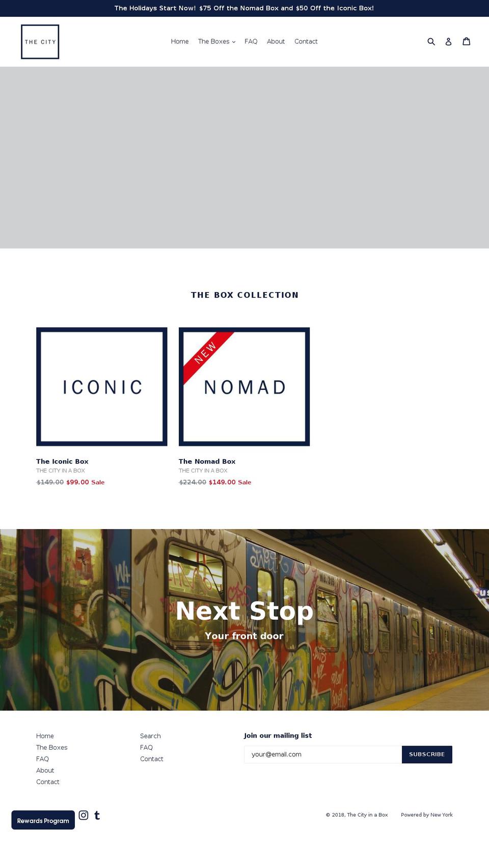 thecityinabox.com — Shopify storefront screenshot