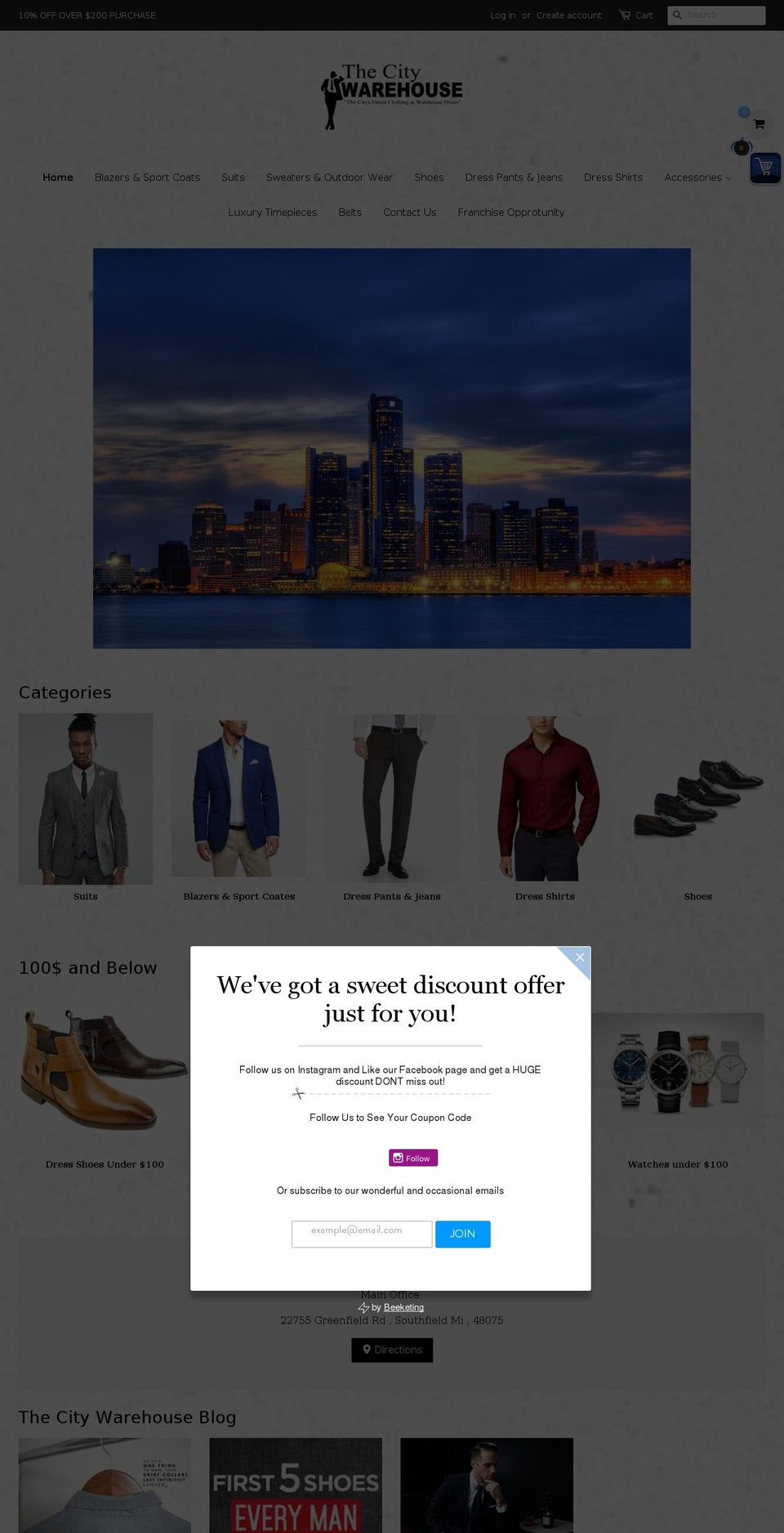 thecitywarehouse.biz shopify website screenshot