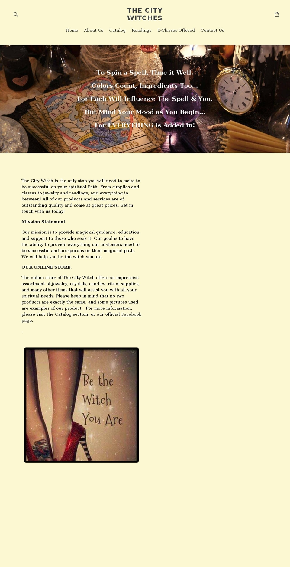 thecitywitches.com — Shopify storefront screenshot